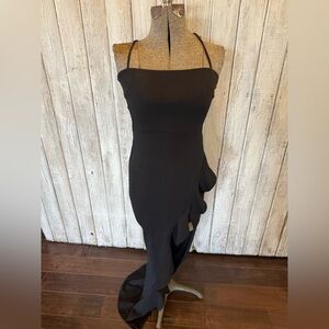 Chic Asymmetrical Black Dress